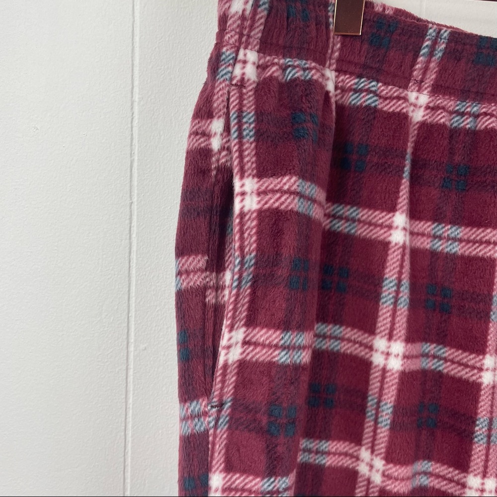 Nautica Sleepwear Red Plaid Fleece Pajama Bottoms Pants - Picture 5 of 10